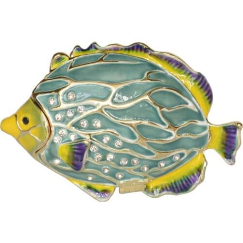Crystal Bejeweled Tropical Fish Trinket Box Jewelry Storage Box Nautical decor Gift for Lovers