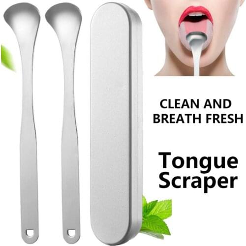 Tongue Coating Cleaner Remove Tongue Dirt Scraping Tongue Artifact Safety Stainless Steel Scraper Cleaning Brush Tool