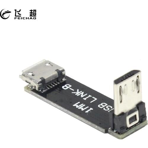 Feichao L-type Right-angle Micro USB Flight Control Programmer Male to Female Extension Adapter Board USB-B for FPV Racing Drone