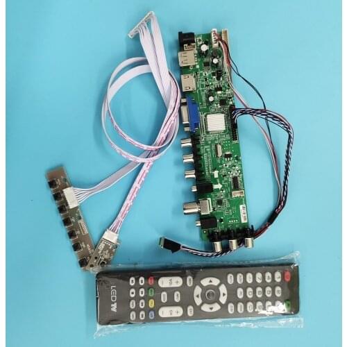 Kit For LTN121AT06-301 40pin Signal controller board WLED DVB-T DVB-T2 TV LVDS USB AV 1280X800 VGA LED HDMI digital 12.1" remote