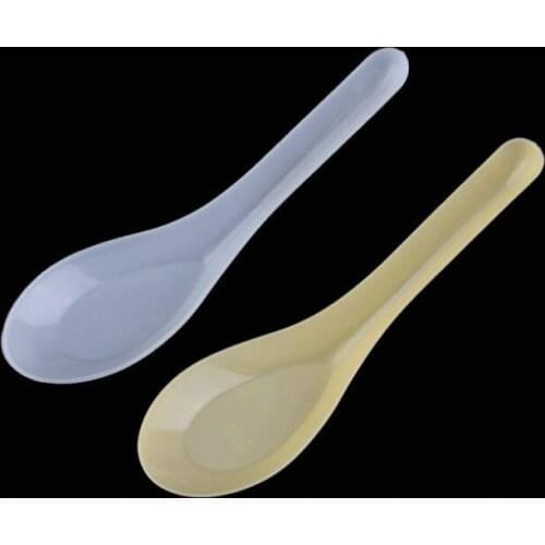 Food Soup Spoons Ramen White Plastic Spoon Outdoor Disposable Dining Food Tableware Spoon LX7175