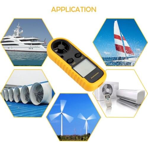 Mini LCD Digital Anemometer Wind Speed Air Velocity Temperature Measuring with Backlight