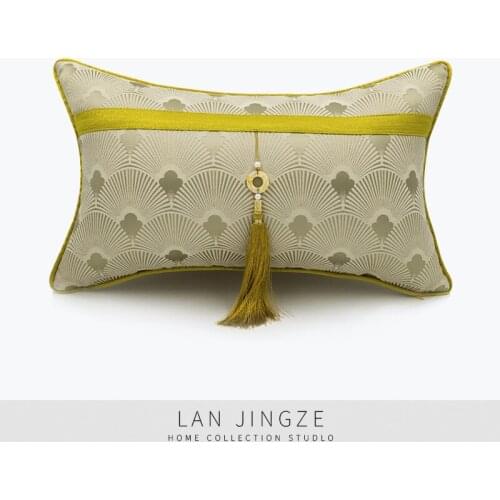 LAN JINGZE Printed Scenic Cushion Cover Decorative Living Room Chinese Style Waist Pillowcase Cushion Soft Sofa Pillow 30cmx50cm