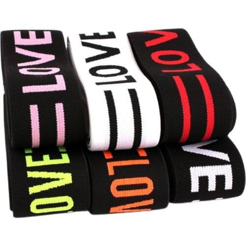 New multicolor "love" elastic band/sewing garment accessories/color striped elastic band