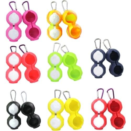 2021 New Golf Ball Holder Soft Silicone Clip Protective Holder Cover Balls Sleeve Bag Aluminum Hook to Belt Bags for Men Women