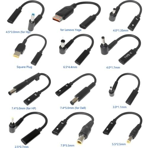 USB Type C Female to Universal DC Connector Adapter USB C PD Charging Power Supply Charger Converter Cable Cord for Laptop