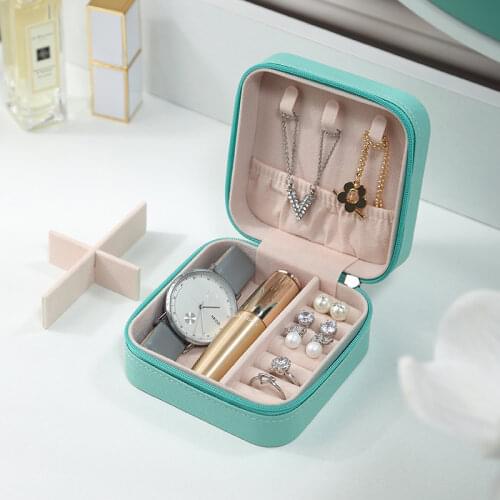 Portable Jewelry Organizers Box Travel Travel Cosmetic Ring Storage Case Bathroom Earrings Necklace Arrange Household Supplies
