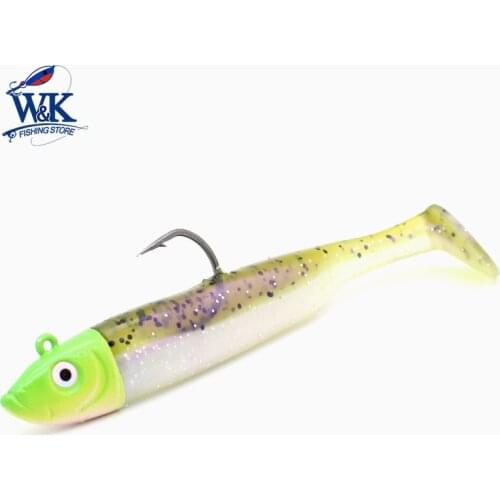 Realistic Fishing Lures with 12g Jig Hook 3.5inch Swimbait Slinky Shad 85# Soft Bait Set for Boat Bass Lure