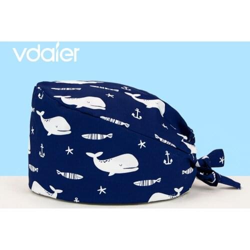 Adjustable Laboratory Practical Scrubs Cap Women Men Nursing Scrubs Beauty Cap Female Hats Pet nursing Scrubs Caps Printing Hat