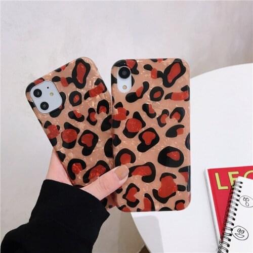 Shell Pattern Leopard Print Apple Xsmax Phone Case XR for Iphone11pro/7/8Plus iPhone SE 2020 CaseWarm phone case