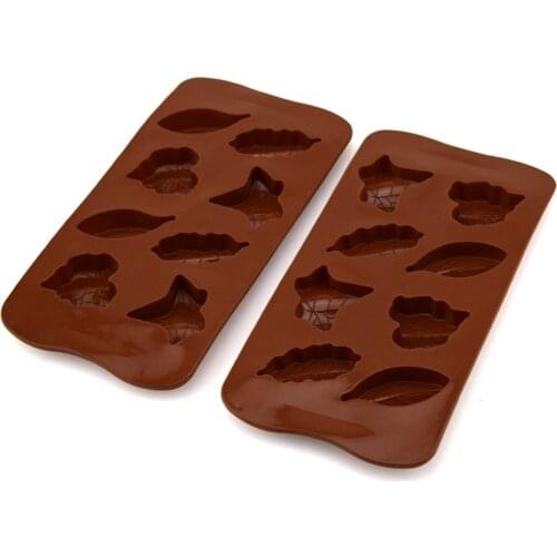Silicone Chocolate Mold 8 Cavity Cake Candy Maple Leaf Molds Fondant Mould Cake Decoration Baking Mold