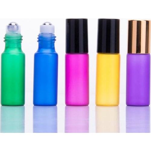 Glass 5ml Roll On Bottle Glass Roller Balls Essential Oil Mini Sample Bottles For Aromatherapy Perfume Lip Balm F20172722