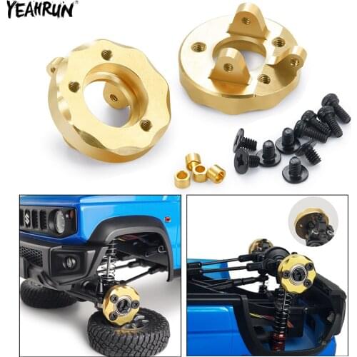 YEAHRUN 2Pcs Brass Counterweight Steering Cup Wheel Hubs Combiner Balance Weight For 1/18 Kyosho Jimny RC Crawler Car
