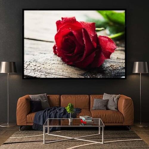 Giclee wall art pink red rose canvas print poster flower living room bedroom hotel home decor picture