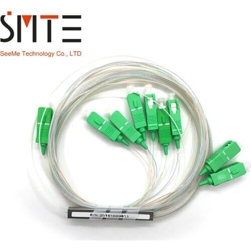 10pcs/lot Mini Fiber Optic PLC Splitter SC/APC 1 to 8 0.9mm Steel Tube 1m