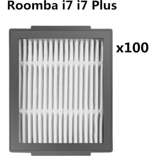 100PCS Washable Accessories black Hepa Filter For irobot Roomba i7 i7 Plus + i7P E5 E6 Roombai7 Robot Vacuum Cleaner Parts Kits