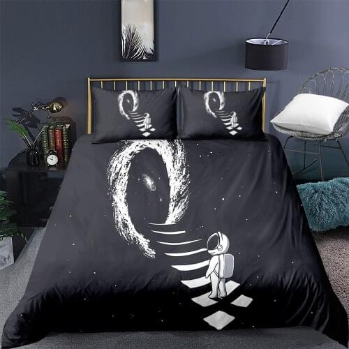 2/3 Pcs Fashion Duvet Cover Adults Home Textiles Single Bedding Set Queen Quilt Cover Pillow Case Captain Astronaut Children