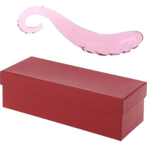 50LF Crystal Glass Pleasure Wand Dildo Hand Blown Glass Massager Dildo Butt Plug