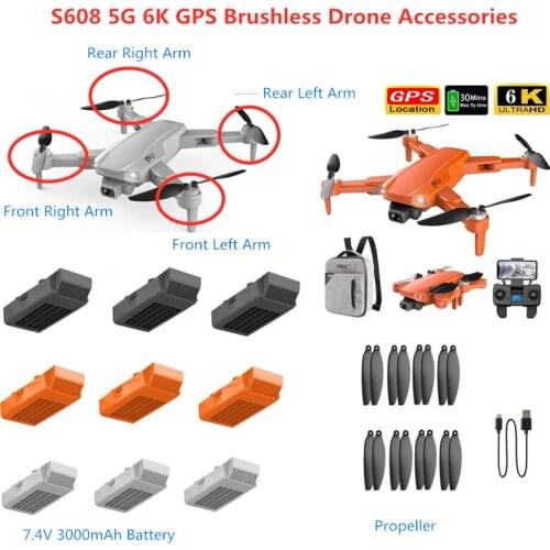 S608 S-608 5G 6K GPS RC Drone Accessories S608 Battery 7.4V 3000mAh Battery/Propeller/Arm With Motor /USB S608 Propeller Blades