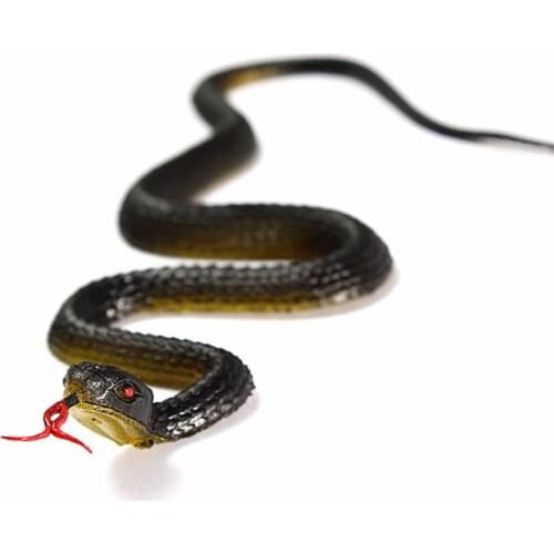 Black and yellow snake simulation snake fake snake small snake soft rubber snake plastic whole scary toy