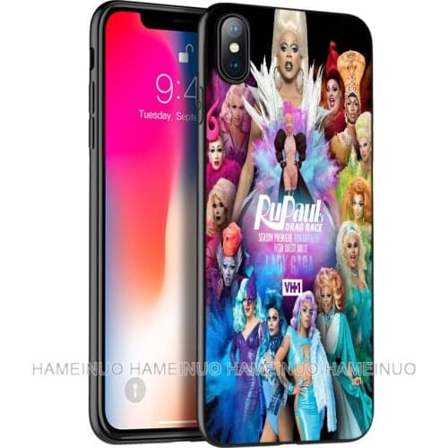 Black tpu case for iphone 5 5s SE 2020 6 6s 7 8 plus X 10 XR XS 11 pro MAX silicon cover RuPauls Drag Race queens