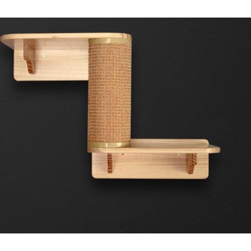 Cat Wood Hanging Platform Pet Wall-Mounted Furniture Cat Sisal Scratcher Wall Cat Nest Climbing Tree Cat Climbing Frame HW168