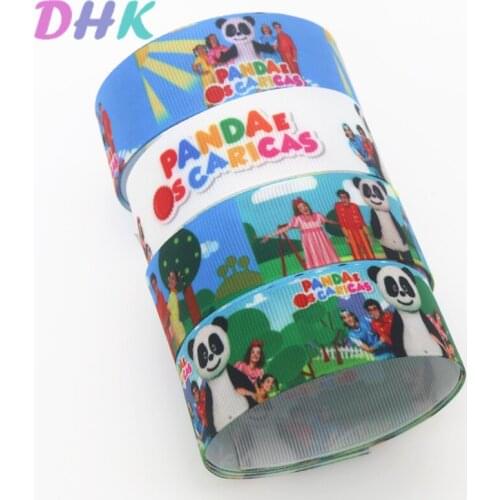 DHK 50yards panda Printed Grosgrain Ribbon Accessory Hairbow Headwear Decoration DIY Wholesale OEM S1365