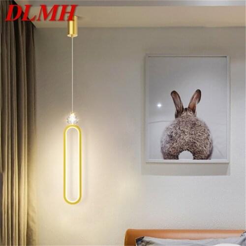 DLMH Nordic Pendant Light Gold Simple Modern LED Lamps Crystal Fixtures Decorative for Home Bedroom