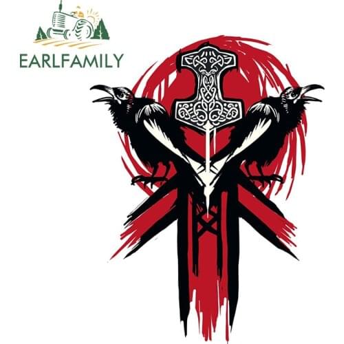 EARLFAMILY 13cm x 9.8cm for Viking Logo Vinyl Car Stickers Anime Waterproof Scratch-Proof Decal Vehicle JDM Assessoires