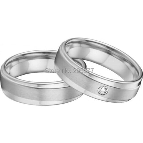 Custom made western European style silver color unique His and Hers wedding Rings sets for couples