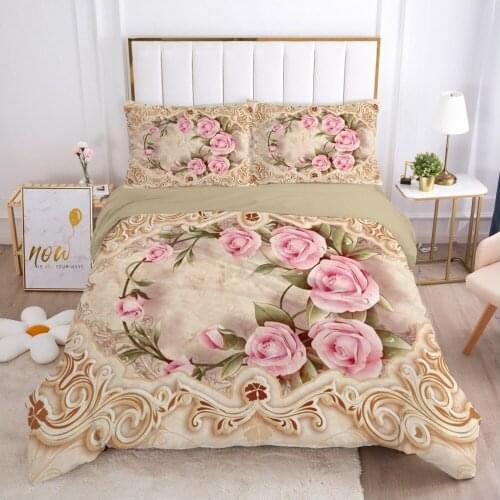 3D Flower Design Bedding Set Duvet Cover Set Quilt Covers Sets Comforter Case King Queen Full Twin Size Home Textile