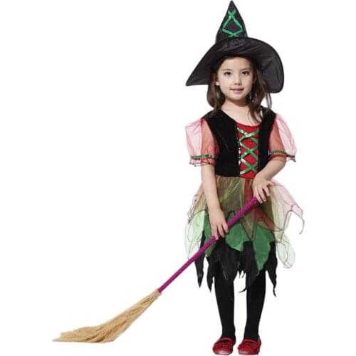Halloween Girls' costume, rainbow witch costume, party, fantasy carnival, role play game