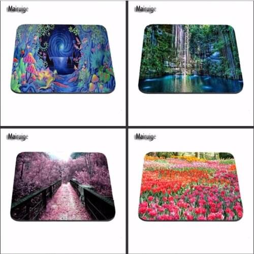 NO Overlock Mousepad waterfall Little Flowers Gorgeous Beauty Hot Sale Personalized Mat 180X220X2MM 250X290X2MM Mouse Pad