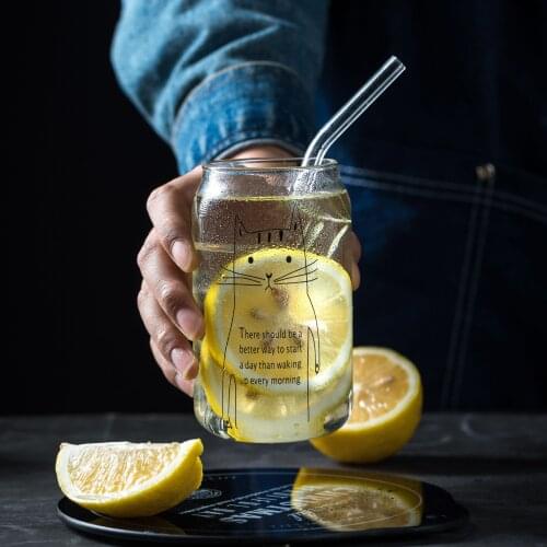 Creative Cola Cup Transparent Glass Drink Cup Milk Tea Cup Net Red Lemon Soda Juice Cup Personalized Drinking Cup