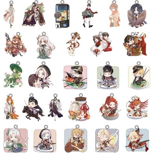 Q Version Anime Cartoon Collection Acrylic Pendants Epoxy Resin Jewelry Findings For Earrings Necklaces Cosplay Accessories