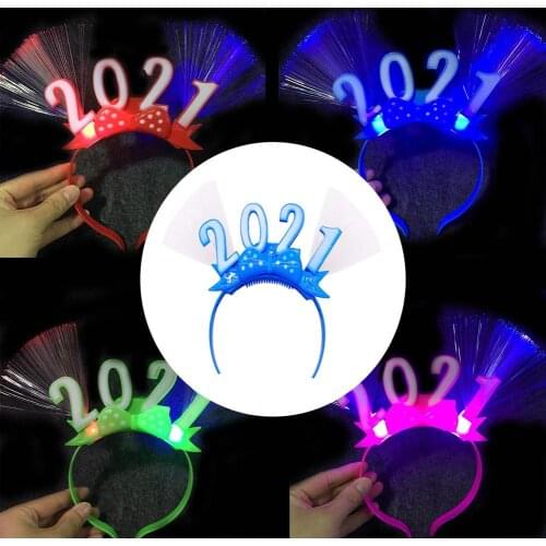 Women Girls LED Flashing Cute Hair Hoop Luminous Santa Headband Party Supplies Christmas LED Headbands For New Year