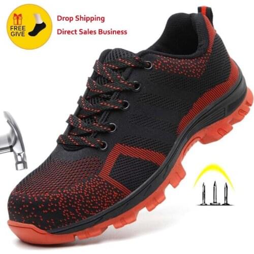 Mens And Women Breathable Steel Toe Cap Safety Shoes Men Outdoor Anti-slip Steel Puncture Proof Construction Boots Work Shoes