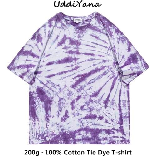 Short Sleeve 100% Cotton Tie Dye T-Shirts Oversized T-Shirt For Man Womens Tee Shirt Y2K Top Handmade Tie Dye Unisex Clothing