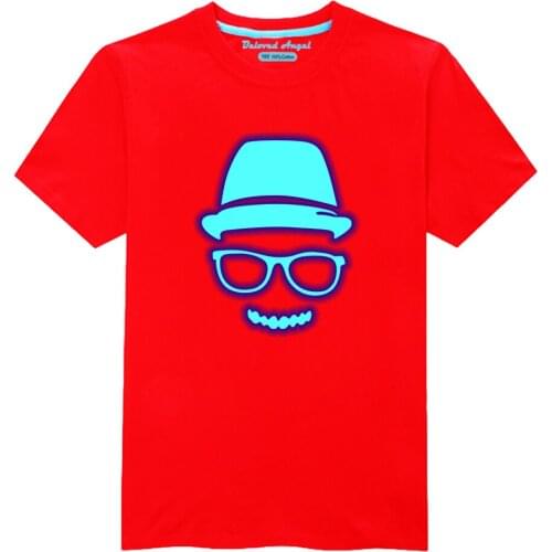 2020 New Boys Girls Short Sleeve T-Shirt Baby Tee Tops Children Costume Cosplay Luminous Clothes Kids Casual Tees Glow In Dark