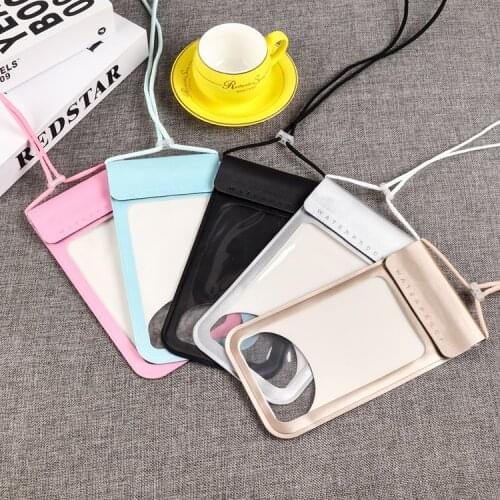 2021 new outdoor mobile phone waterproof bag PU leather diving touch screen PU mobile phone waterproof bag Waterproof For iPhone