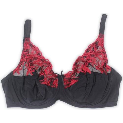 New Fashion Wine red Extra/plus size Floral Embroidery Sexy Bra for women/female/lady, vogue push up Lingeries Present gift 9319