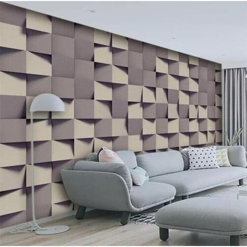 Wellyu Custom wallpaper 3D solid geometric abstract gray triangle square background custom large mural green wallpaper mural