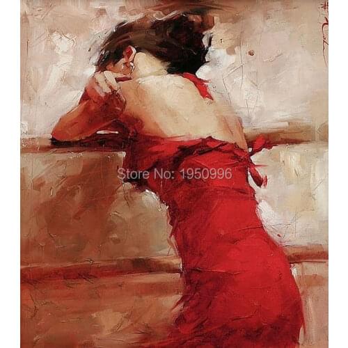 Crying Sexy Lady Modern Art Skilled Artist Handmade High Quality Knife Beauty Oil Paintings Lady instrument Painting On Canvas
