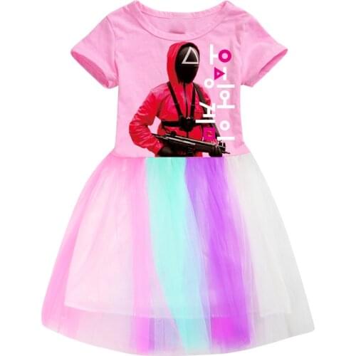 Girls Dress Summer Toddler Girls Clothes Christmas Party Mesh Princess Dresses AmongUs Cosplay Costume Children Clothing