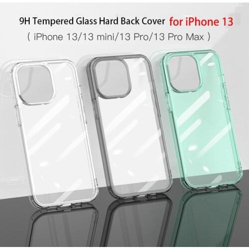 For iPhone 13 Pro Max Tempered Glass HD Clear Case For iPhone 12 Mini 11 Pro Xs Max X XR 7 8 Plus Transparent Hard Cover Fundas