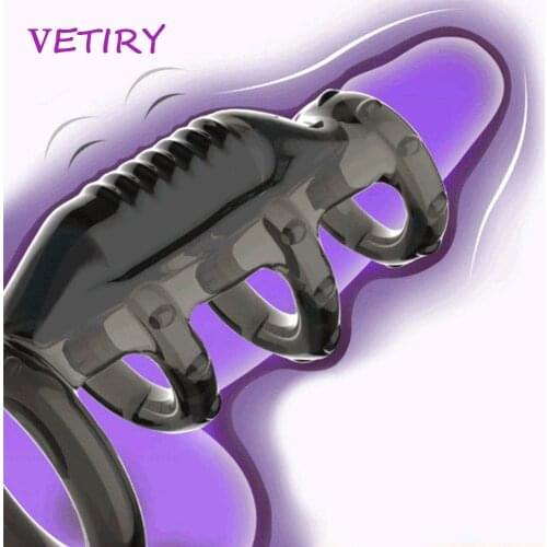 Bullet Vibrator Cock Sleeve Penis Vibrating Ring Ejaculation Delay Strap On Dildo Dick Enlargement Extender Sex Toys for Men