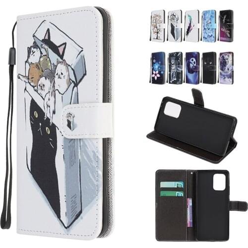 Luxury Cute Painted Wallet Card Slot Leather Case For Samsung Galaxy A91 A82 A81 A72 A71 A70E A70 A52 A51 A50 A42 A41 A40 Cases