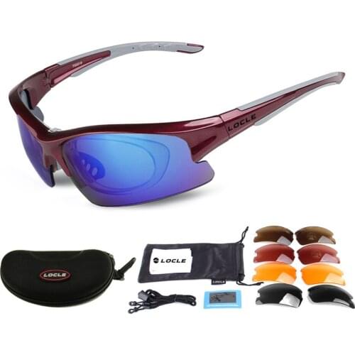LOCLE Cycling Sunglasses UV400 Hiking Sunglasses Tactical Googles Running Sunglasses Cycling Fishing Hunting Camping Glasses