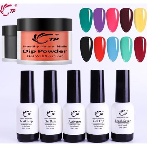 TP 28g 1oz Dipping Nail Powders Acrylic System No UV LED Lamp Nail Natural Color Glitter Cure Nail Art Decorations