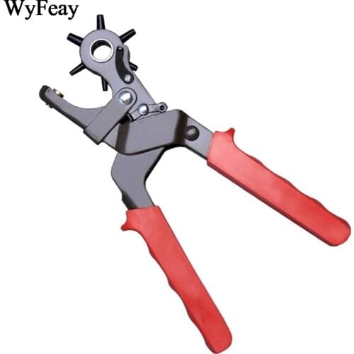 Enhanced Punching Heavy Leather Punch Hole Puncher Belts Watch Bands Straps Saddles Shoes Craft Rotary Sewing Leathercraft Tools
